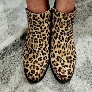 Lucky & Blessed Leopard Print Ankle Boots - Size 7